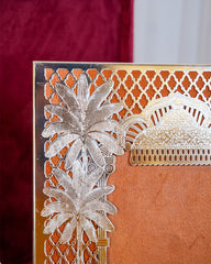 Luxury Silver-Plated Photo Frame with Royal Cow & Palm Design – Ideal for Gifting & Décor