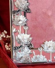 Elegant Silver-Plated Photo Frame with Intricate Lotus Design – Ideal for Weddings, Anniversaries & Corporate Gifting