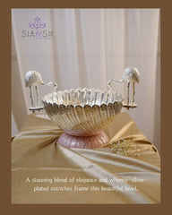 Silver Plated Flamingo Urli Bowl – Luxury Centerpiece for Weddings & Festive Décor | Siansh