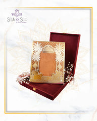 Luxury Silver-Plated Photo Frame with Royal Cow & Palm Design – Ideal for Gifting & Décor