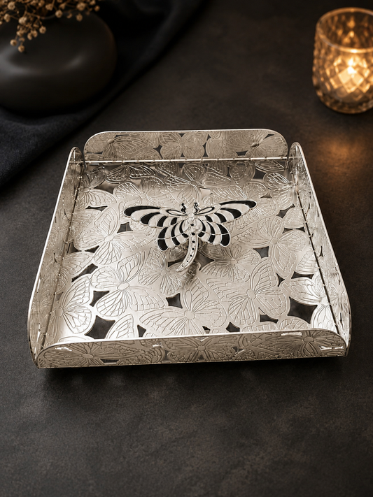 Silver Butterfly & Dragonfly Tissue Paper Holder