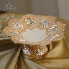 Exquisite Silver-Plated Lotus Platter – Timeless Elegance for Your Home