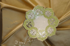 Silver-Plated Floral Engraved Platter – Decorative Console Artefact & Festive Gift Tray