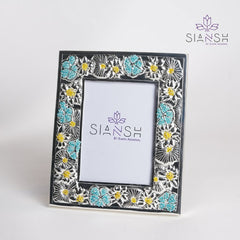 Intricate Silver-Plated Photo Frame with Floral Detailing – 10x9 Brass Frame for Décor & Gifting | Swede Box Included