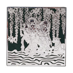 Silver Plated Shiv Parvati Box | 5x5 Brass Décor & Gift Box by Siansh