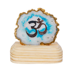 Agate Silver Plated Om Symbol for Spiritual Décor & Gifting | By Siansh