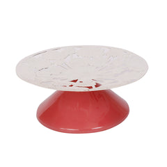 Silver Plated Round Etching Platter for Serving & Gifting | Luxury Resin Base by Siansh