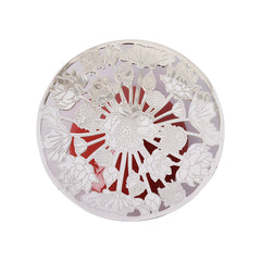 Silver Plated Round Etching Platter for Serving & Gifting | Luxury Resin Base by Siansh