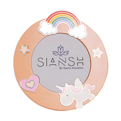 Pink Baby Photo Frame – Silver-Plated Round Brass Frame with Unicorn Design | Dia 6” | Ideal for Baby Showers & Gifting