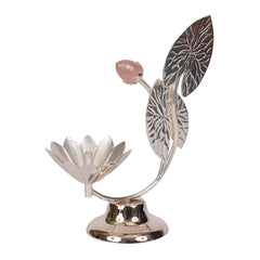 Silver Plated Lotus Incense Stand | Elegant Pooja & Console Décor by Siansh