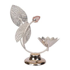 Silver Plated Lotus Incense Stand | Elegant Pooja & Console Décor by Siansh