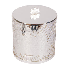 Silver Plated Brass Container with Lid | Elegant Storage & Gifting Jar by Siansh