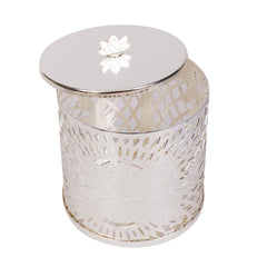Silver Plated Brass Container with Lid | Elegant Storage & Gifting Jar by Siansh