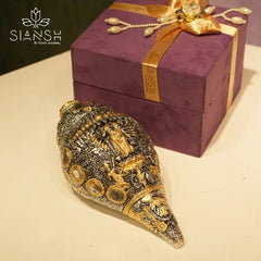 Silver Plated Vishnu Shankh – Sacred Conch Shell for Vaastu & Prosperity | Siansh
