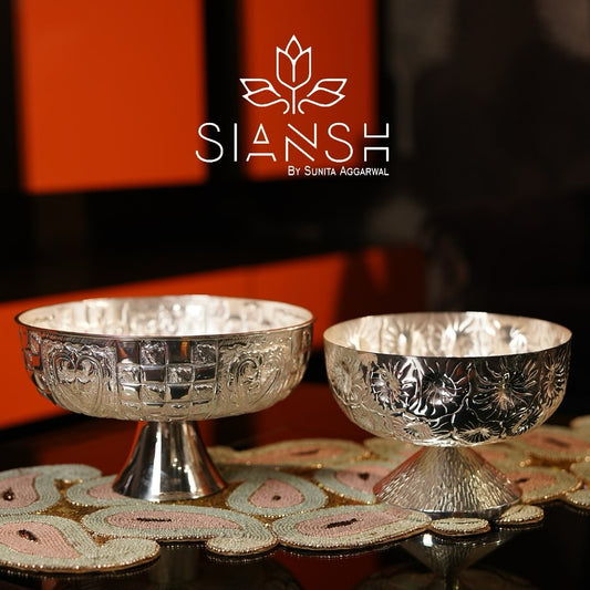 Silver-Plated Intricate Design Brass Bowl – Multipurpose Luxury Serveware | Ideal for Gifting & Décor