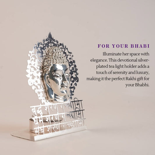 Silver Plated Buddha T-Light Holder for Pooja & Décor | By Siansh