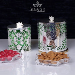 Silver Plated Brass Container with Lid | Elegant Storage & Gifting Jar by Siansh