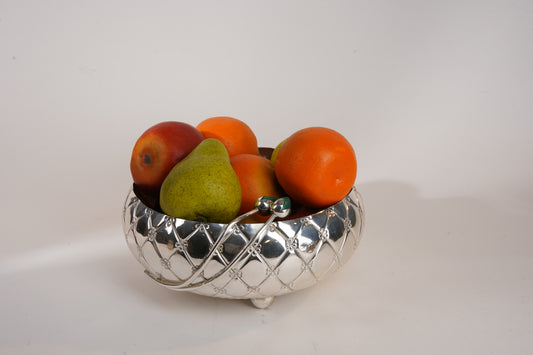 Cross Nakshi Silver Plated Bowl | Elegant Multipurpose Brass Décor by Siansh