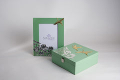 Silver Plated Bird Box with Gold & Silver Etching | 8x8 Multi-Purpose Decorative Box