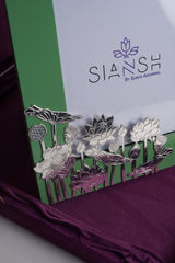 Silver & Gold Etched Bird Photo Frame – 10x9 Decorative Brass Frame with Lotus Motif | Swede Box Packing