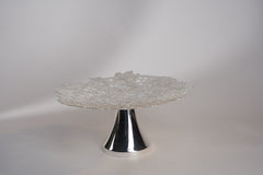 Intricate Silver-Plated Nakshi Platter with Green Base – Multipurpose Brass Plate for Gifting & Festive Serving