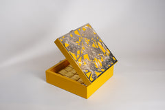 Premium Yellow Silver-Plated Brass Box – 8x8 Multipurpose Gifting Box with Decorative Lid | Swede Utility Packing