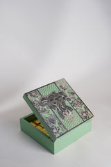 Silver-Plated Ganesha Etching Brass Box – 8x8 Multipurpose Decorative Gift Box | Swede Utility Packing