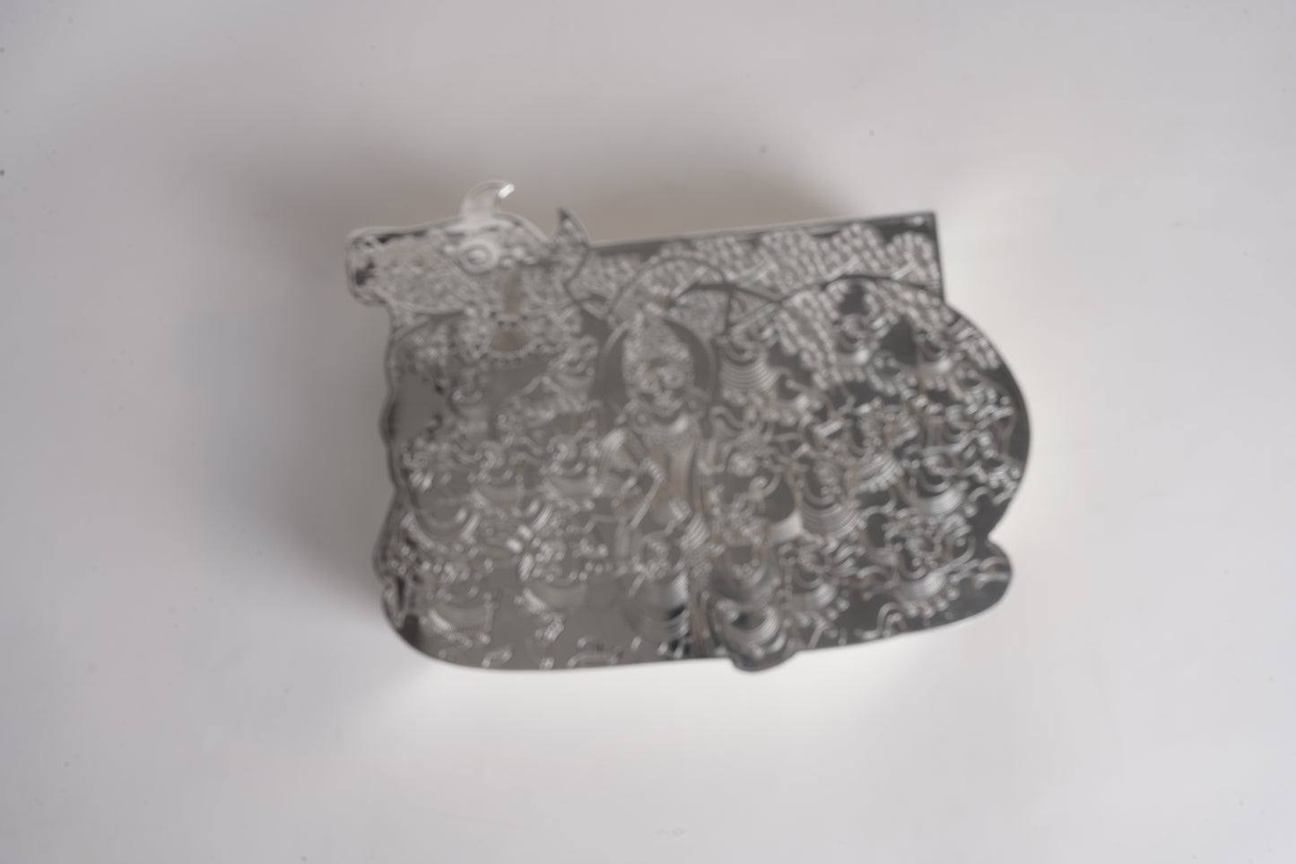 Silver Plated Cow Shape Box | 8x6 Full Brass Decorative Keepsake from Siansh