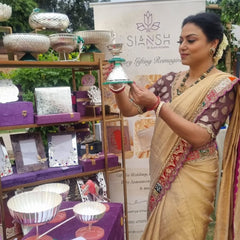 Regal Silver-Plated Samai with Peacock Motif – Handcrafted Elegance for Décor & Gifting