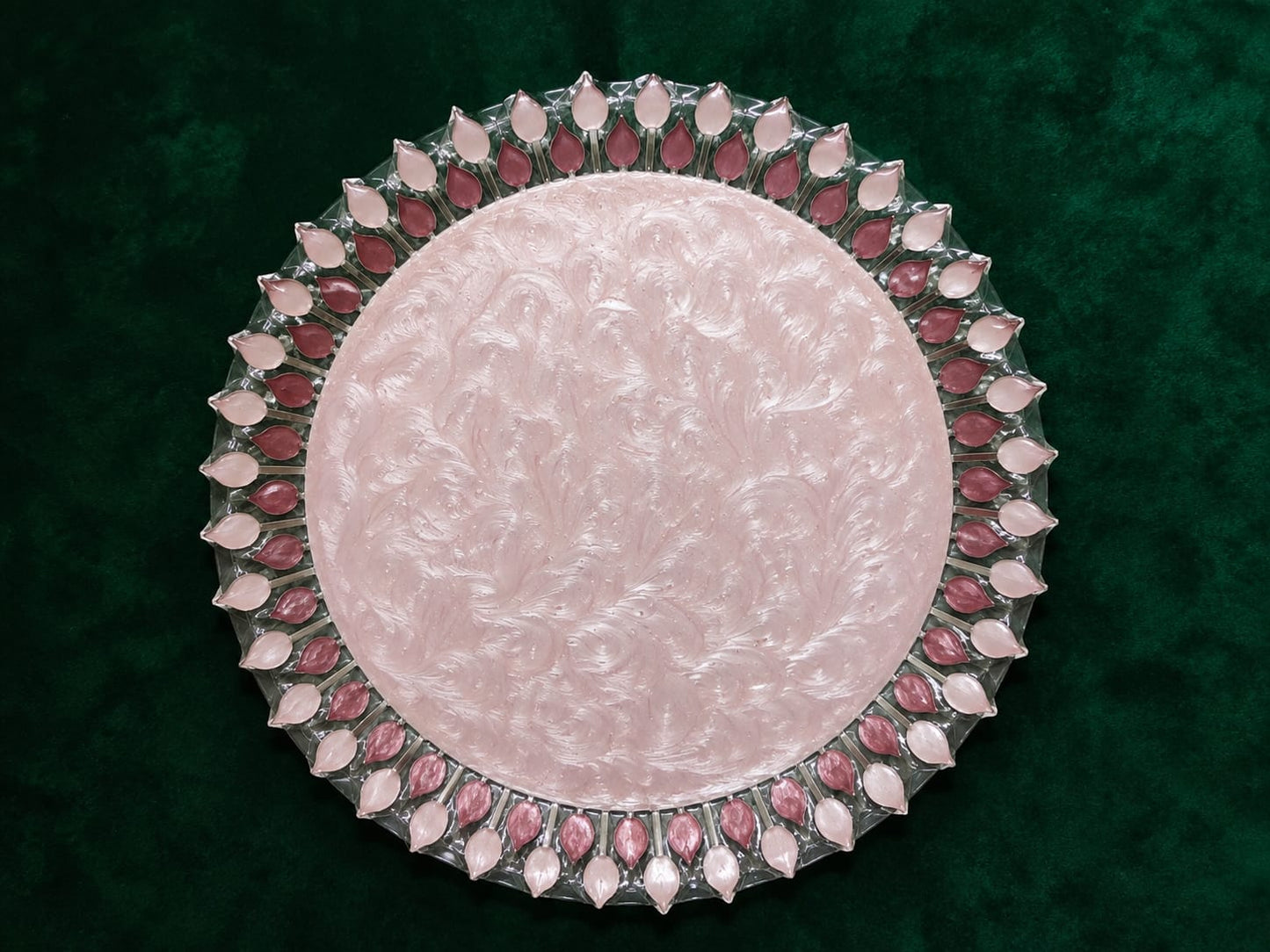 Blush Petal Resin Decorative Platter