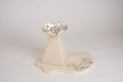 Elegant Silver Plated Lotus T-Light Stand with Plate | Siansh Home Décor