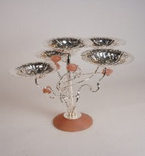 5-Bowl Silver-Plated Centre Table Décor – Artistic Brass & Resin Console Showpiece | Swede Box Included