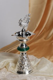 Silver Plated Peacock Samai – Elegant Incense Stand for Pooja & Gifting by Siansh