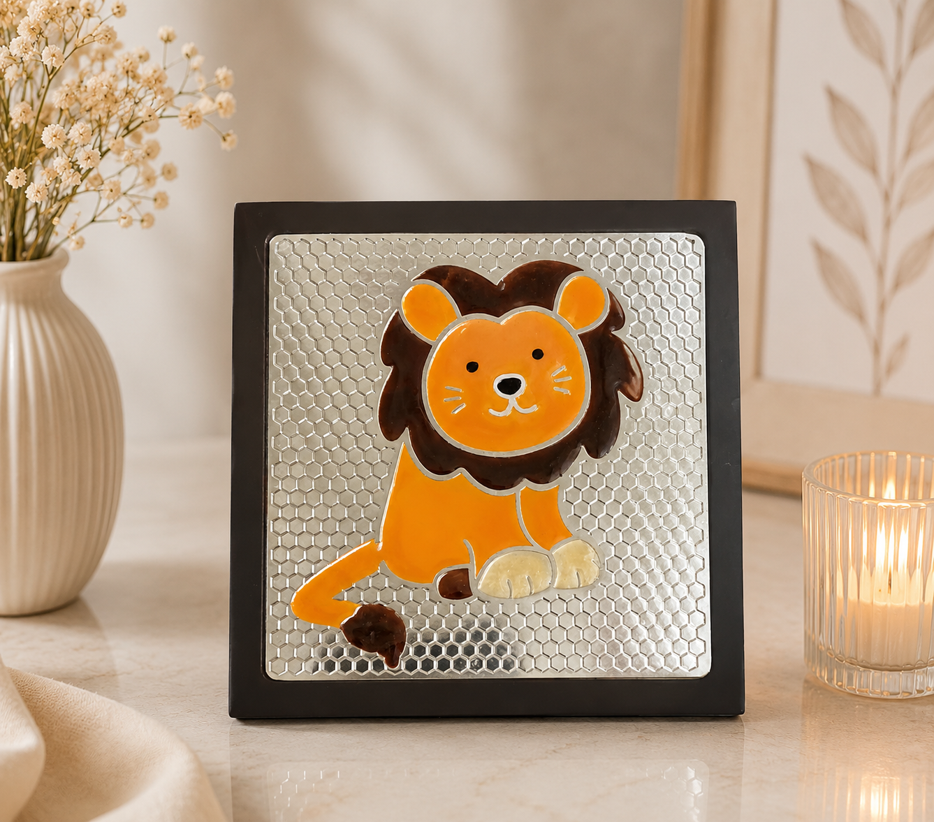 Lion Silver-Plated Coaster