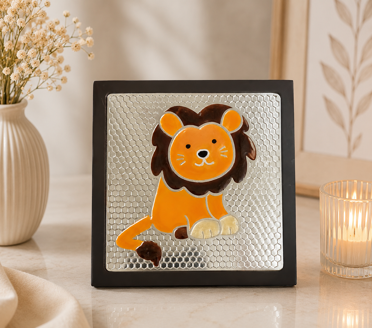 Lion Silver-Plated Coaster