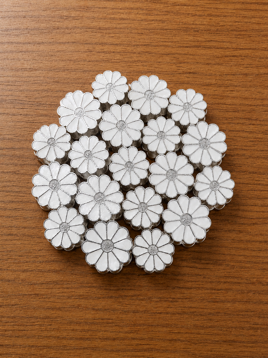 White flower Coaster Set