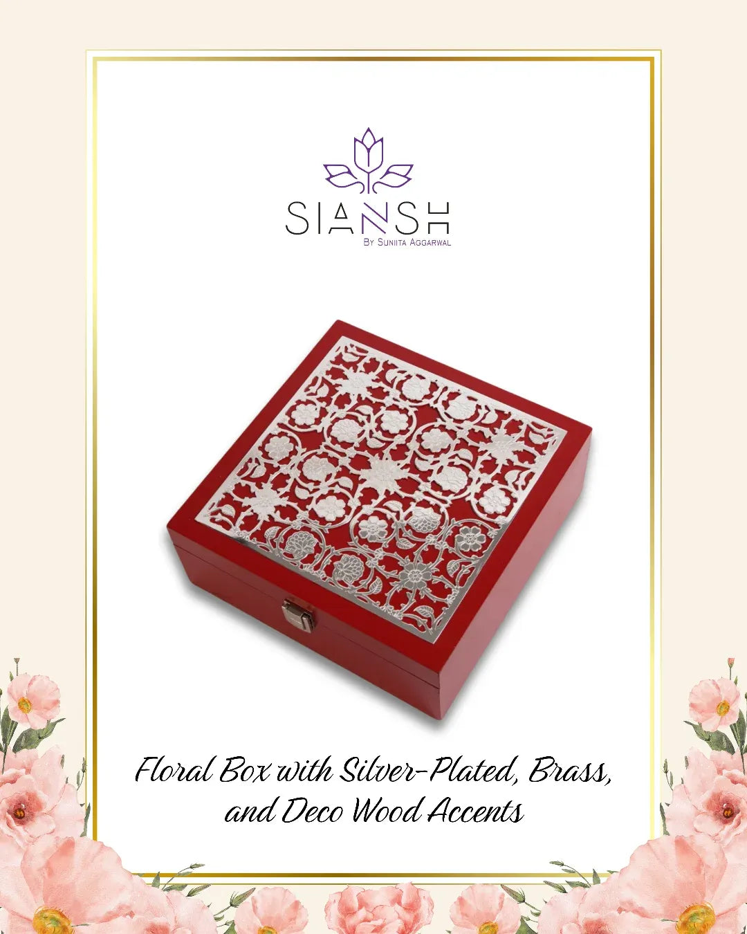 Intricate Etching Jali Leaf flower Box