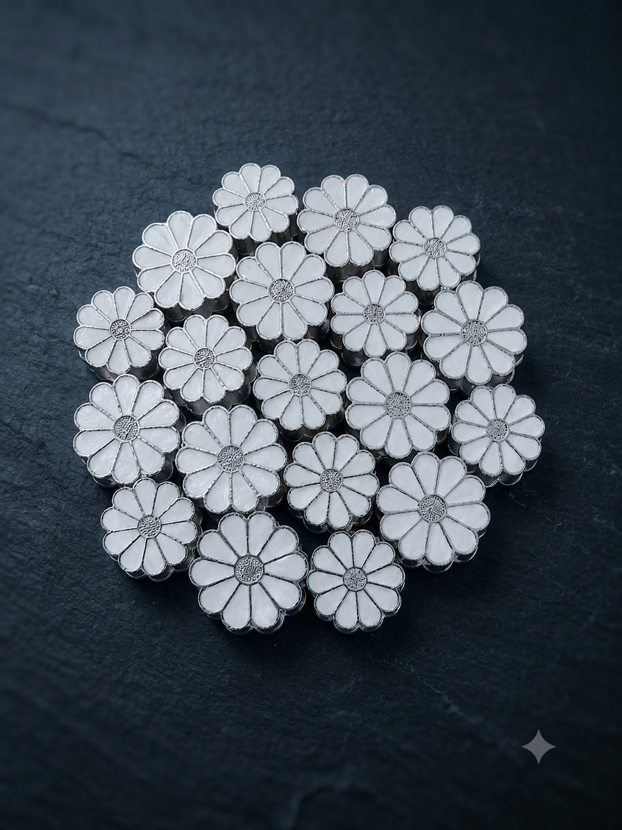 White flower Coaster Set