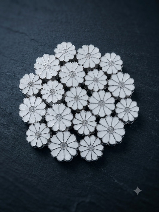 White flower Coaster Set