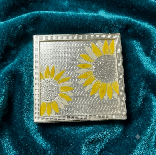 Yellow Sunflower Silver Coaster
