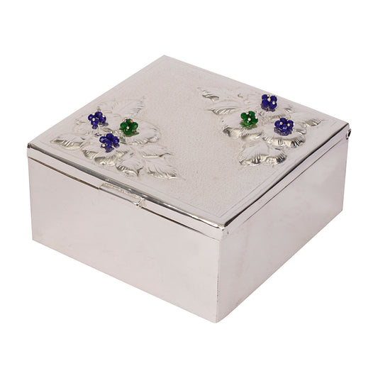 Square metal Box With Stone