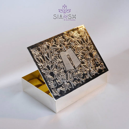 Full Brass silver Plated Vishnu Tilak box