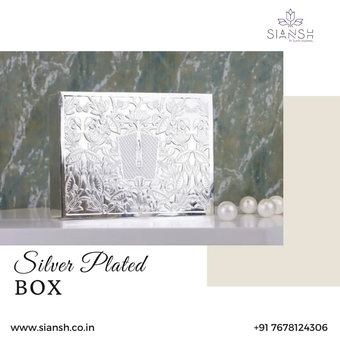 Silver-Plated Vishnu Tilak Box – 8x6 Full Brass Decorative Gift Box | Multipurpose Use with Swede Utility Packing