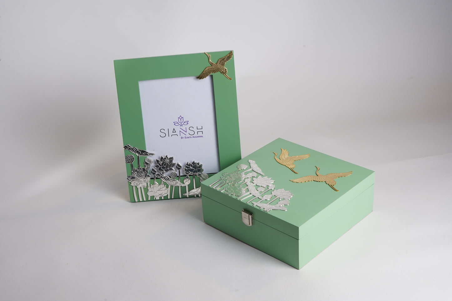 Gold/Silver Etching Bird  Box