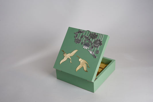 Gold/Silver Etching Bird  Box