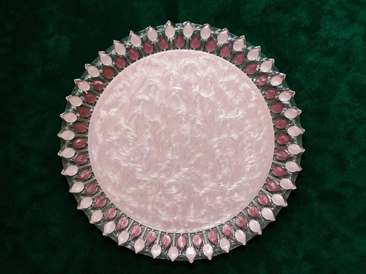 Blush Petal Resin Decorative Platter