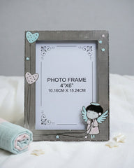 Silver Plated Angel Baby Photo Frame (4"x6")