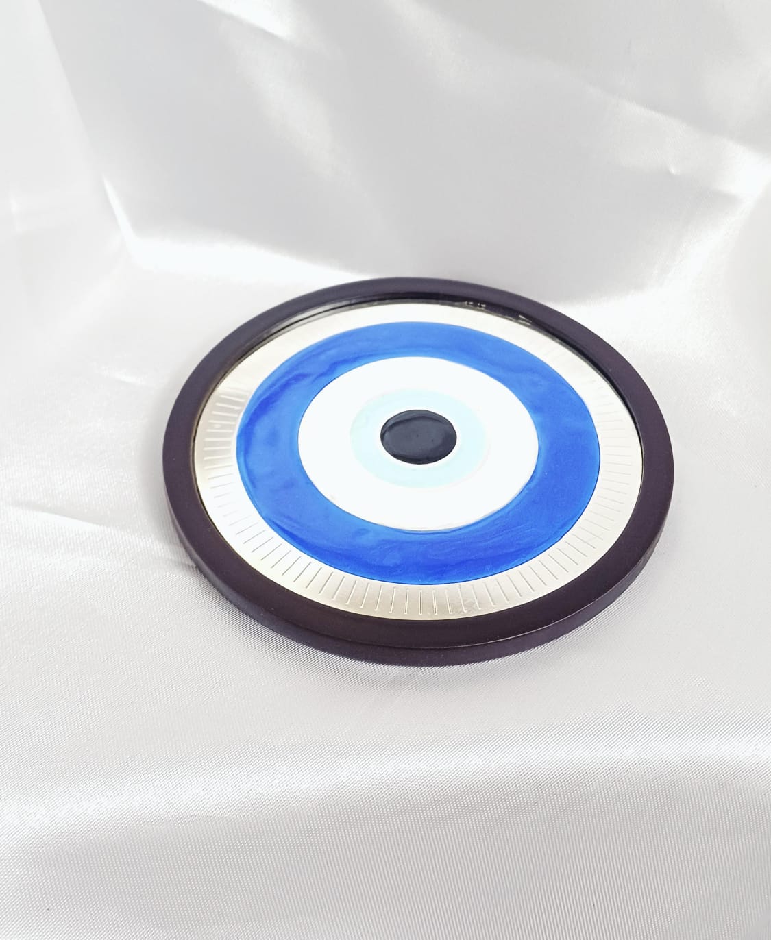 Evil Eye Round Silver Coaster