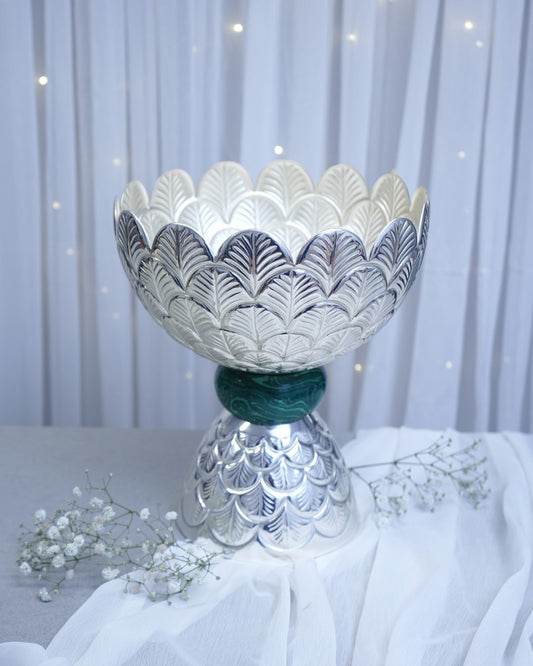 A decorative silver  Plated metal bowl
