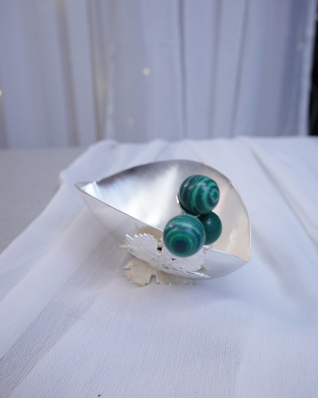 Luxury Silver-Plated Leaf Maple Boat Shaped Bowl